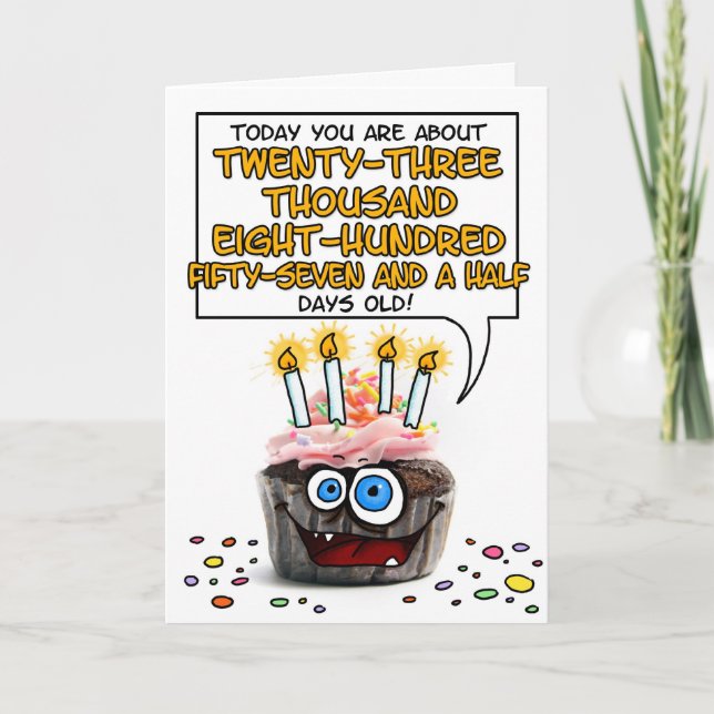 Tarjeta Pastel de cumpleaños feliz - 65 años (Anverso)