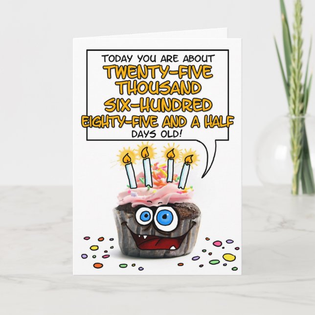 Tarjeta Pastel de cumpleaños feliz - 70 años (Anverso)