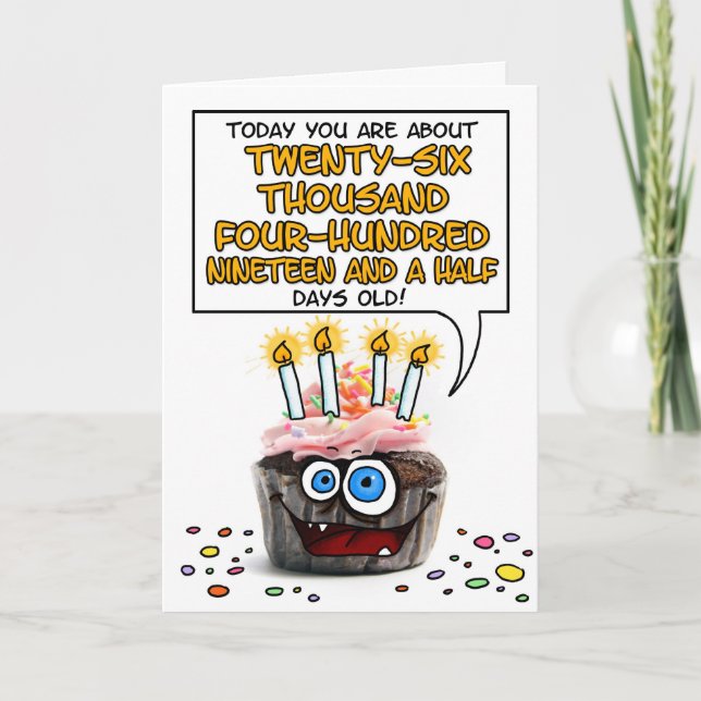 Tarjeta Pastel de cumpleaños feliz - 72 años (Anverso)