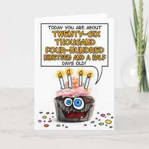 Tarjeta Pastel de cumpleaños feliz - 72 años