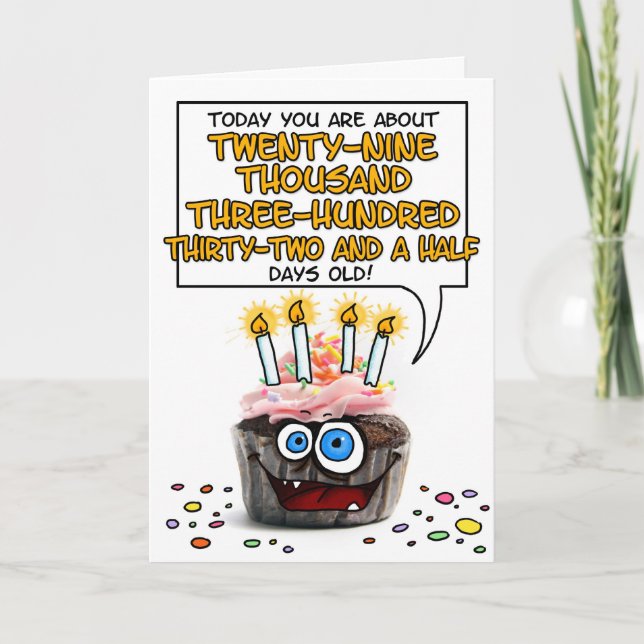 Tarjeta Pastel de cumpleaños feliz - 80 años (Anverso)