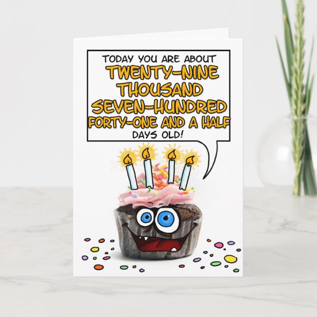 Tarjeta Pastel de cumpleaños feliz - 81 años (Anverso)