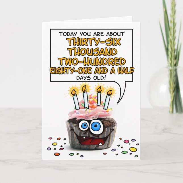 Tarjeta Pastel de cumpleaños feliz - 99 años (Anverso)
