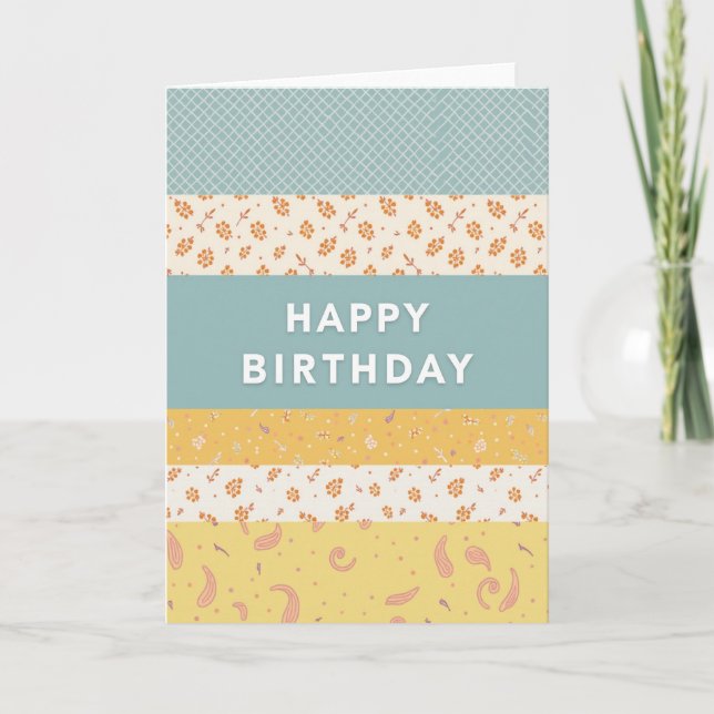 Tarjeta pastel de cumpleaños floral (Anverso)
