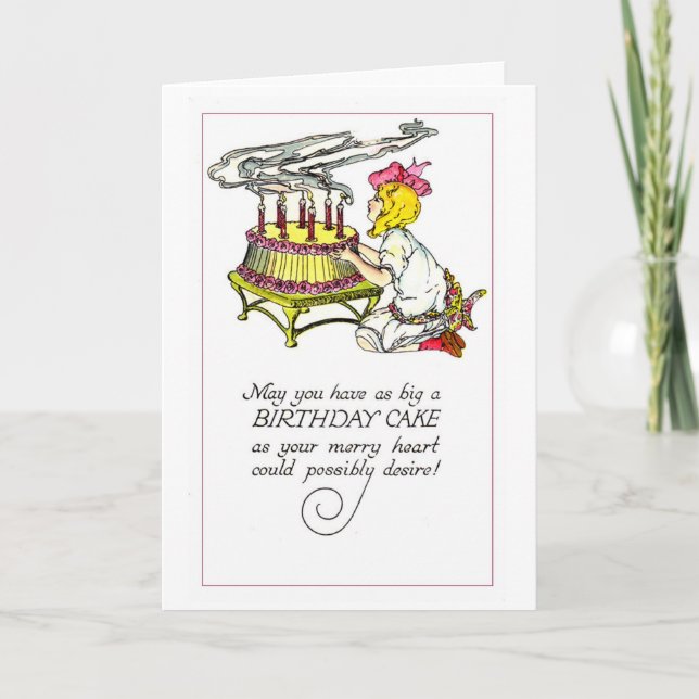 Tarjeta Pastel de cumpleaños grande (Anverso)