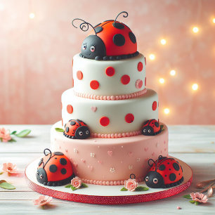 TARJETA PASTEL DE CUMPLEAÑOS PARA NIÑOS CON MARIQUITA ENCI