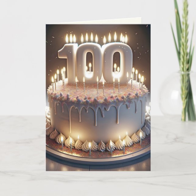 Tarjeta Pastel de cumpleaños y velas (Anverso)