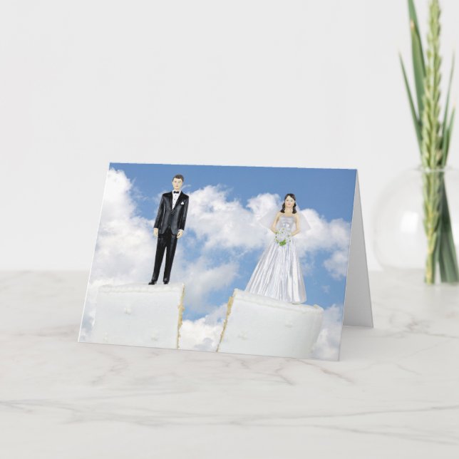 Tarjeta Pastel de Divorcio de Novia y Groom (Anverso)