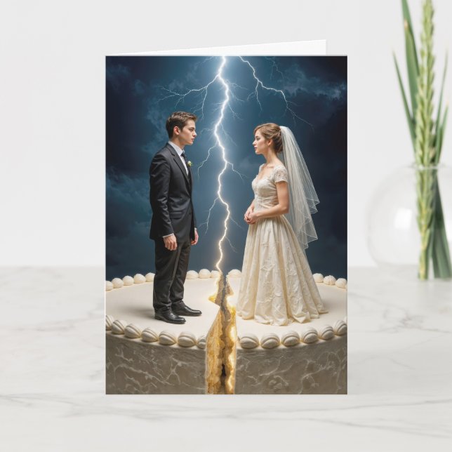 Tarjeta Pastel de Divorcio de Novia y Groom (Anverso)