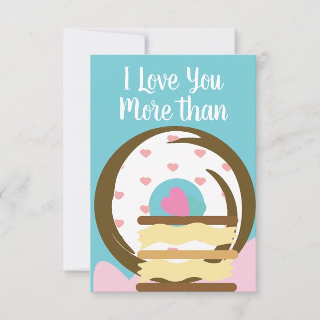 Tarjeta Pastel de Donas Te Amo Más (Anverso)