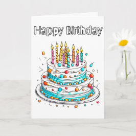 Tarjeta Pastel de Fiesta Cute Happy Birday