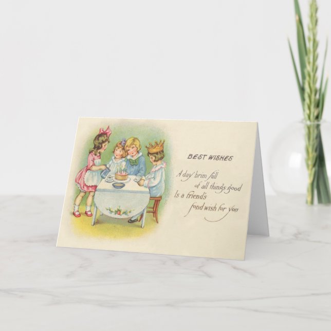 Tarjeta Pastel de fiesta de cumpleaños para niños de clase (Anverso)