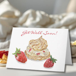 Tarjeta Pastel de Fresa en Hojaldre de Acuarela para una P