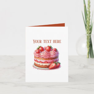 Tarjeta Pastel de fresa lindo Vendedores de panadería pers