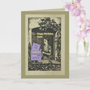 Tarjeta Pastel de fruta y nunca pareces tener humor de cum