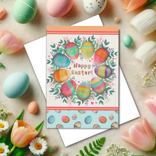 Tarjeta Pastel de Huevos de Pascua Cute Personalizado de l