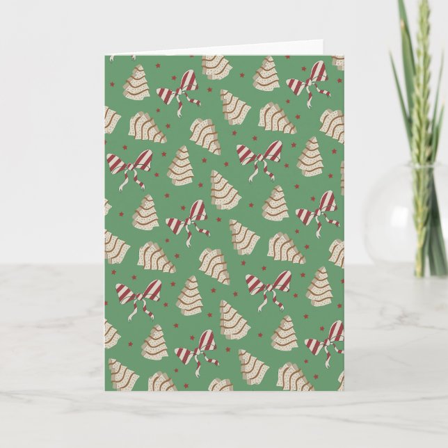 Tarjeta Pastel de refrigerios de árbol de Navidad (Anverso)