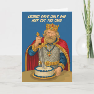 Tarjeta Pastel de Rey Arthur Excalibur - Cumpleaños legend