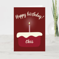 Pastel de terciopelo rojo de cumpleaños con una Ve