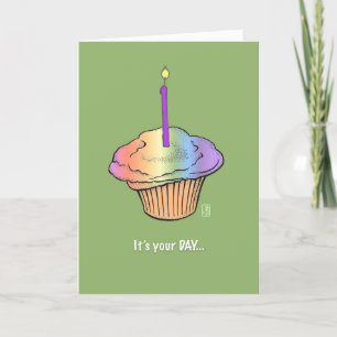 Tarjeta Pastel de torta con velas pintando el cumpleaños d