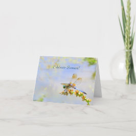 Tarjeta Pastel Dragonfly Summer Solstice Card