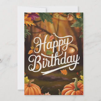Tarjeta Pastel Dreamy Cosy otoño otoño feliz cumpleaños