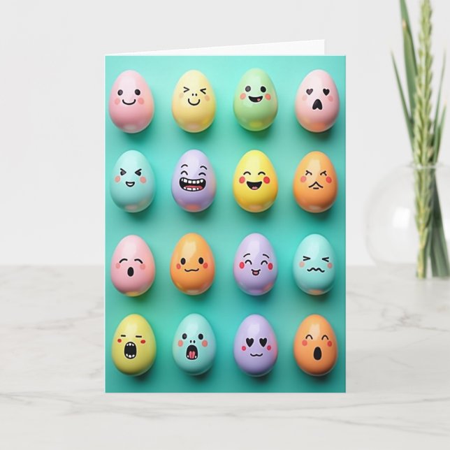 Tarjeta Pastel Faces Fun Friend Card (Anverso)