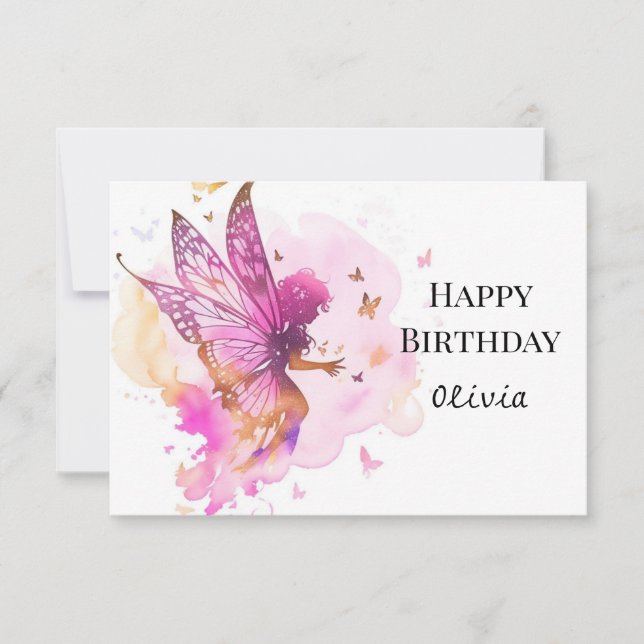 Tarjeta Pastel Fun Online Fairy Birday (Anverso)