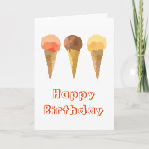 Tarjeta Pastel helado cumpleaños sorbete de verano