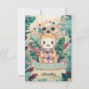 Tarjeta Pastel Mystical Giraffe Birthday