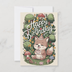 Tarjeta Pastel Mystical Wolf Digital Birthday