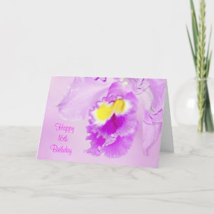 Tarjeta Pastel Orquídea Rosa 16º cumpleaños feliz
