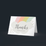 Tarjeta Pastel Rainbow Cloud Kids Gracias<br><div class="desc">Una nota de agradecimiento moderna para los niños con arcos arcoíris pastel y nubes esponjosas blancas con grandes gracias al personalizable y nombre de los niños. El interior incluye un espacio para un mensaje personalizado o eliminarlo si prefiere escribir a mano una nota personal.</div>