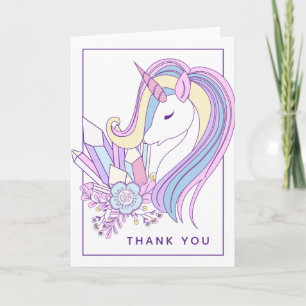 Tarjeta Pastel Rainbow Unicorn   Gracias