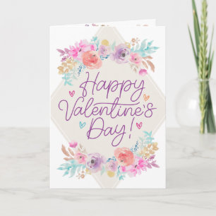 Tarjeta Pastel Shabby Chic Floral Romántico El día de San