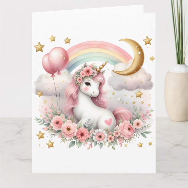 Tarjeta Pastel Unicorn (Anverso)