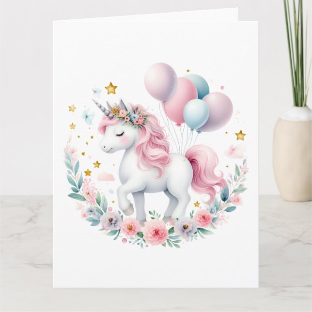 Tarjeta Pastel Unicorn (Anverso)