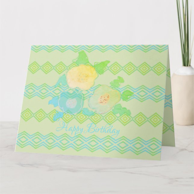 Tarjeta Pastel Verde Y Amarillo (Anverso)