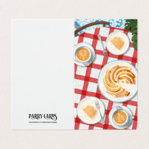 Tarjeta Pastel y café para dos