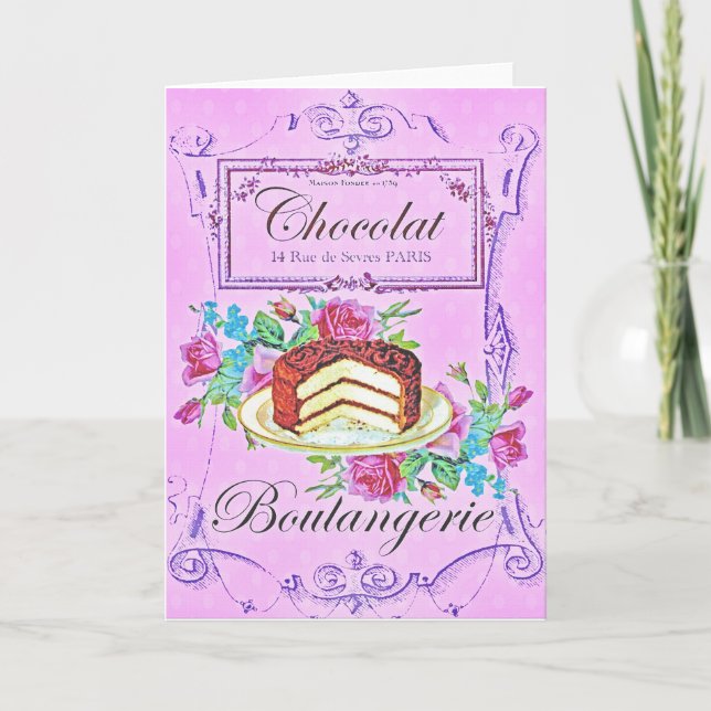 Tarjeta Pastelería de chocolate victoriana (Anverso)