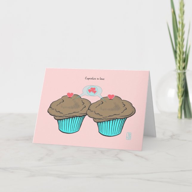 Tarjeta Pasteles con amor ChocoChocoBlueValentine (Anverso)