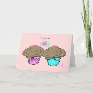 Tarjeta Pasteles con amor ChocoChocoPinkBlue Valentine