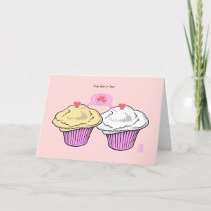 Tarjeta Pasteles con amor CustardVanillaPink Valentine