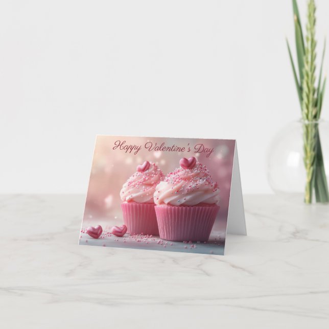 Tarjeta Pasteles cortos con el saludo de San Valentín (Anverso)