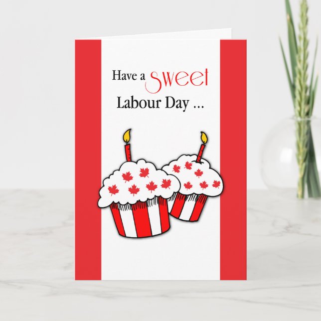 Tarjeta Pasteles de hojas de arce de la bandera roja del D (Anverso)