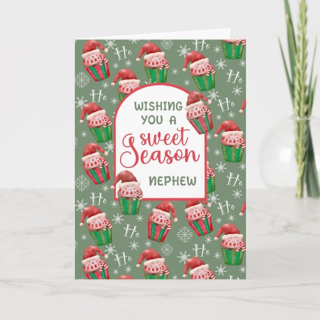 Tarjeta Pasteles de Papá Noel para el sobrino (Anverso)