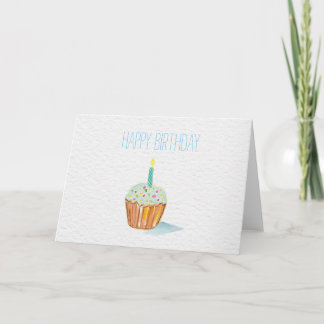 Tarjeta pastelito pintado a mano por cumpleaños