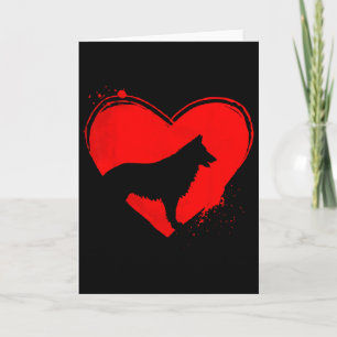 Tarjeta Pastor Alemán Corazón Forma San Valentín Amor Perr