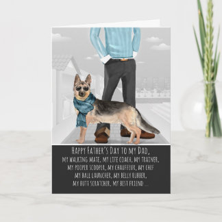 Tarjeta Pastor alemán del Día del Padre Perro