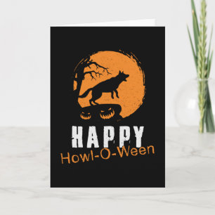 Tarjeta Pastor alemán Feliz Howl-O-Ween Vintage Gracioso